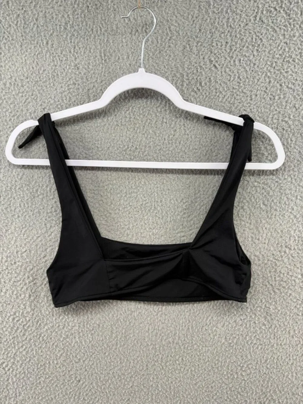 Frankies Bikinis Top Bandeau Tie Strap Bow Swim Top Black